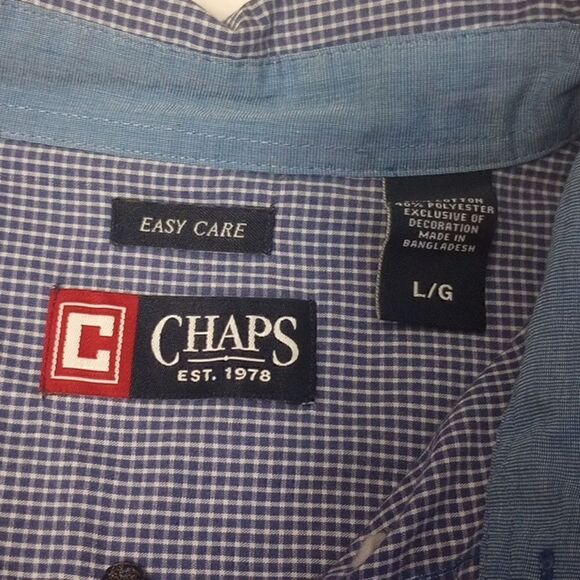 Ralph Lauren chaps blue and white check button down - Picture 4 of 10